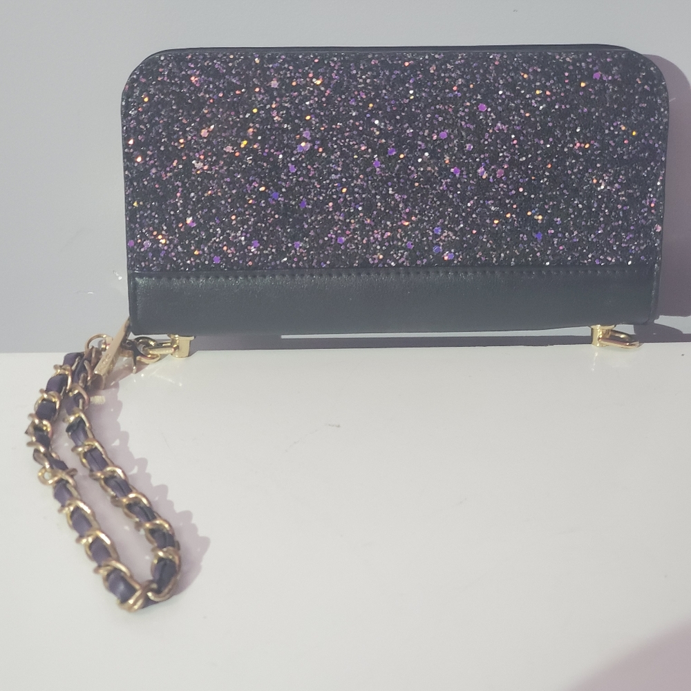 Aldo glitter galaxy wallet with chain